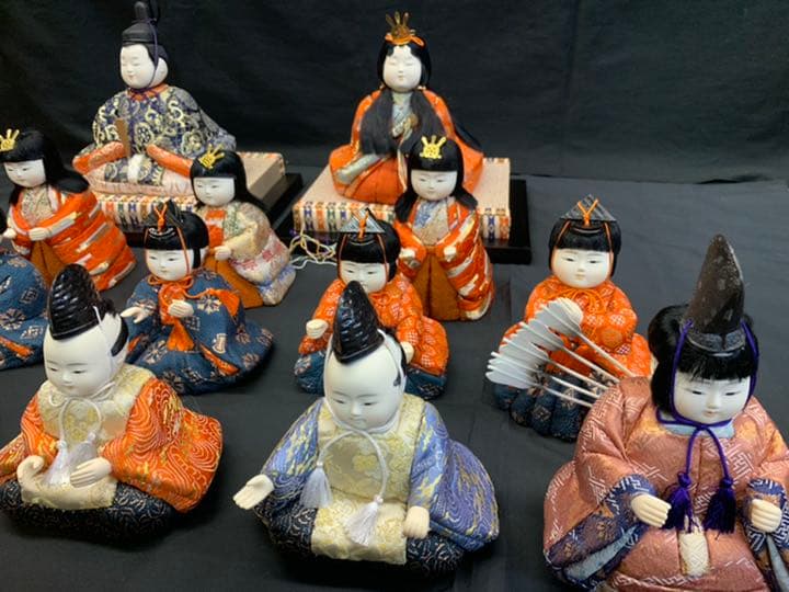 木目込み　15人揃い　25号　紅金花　エボシ