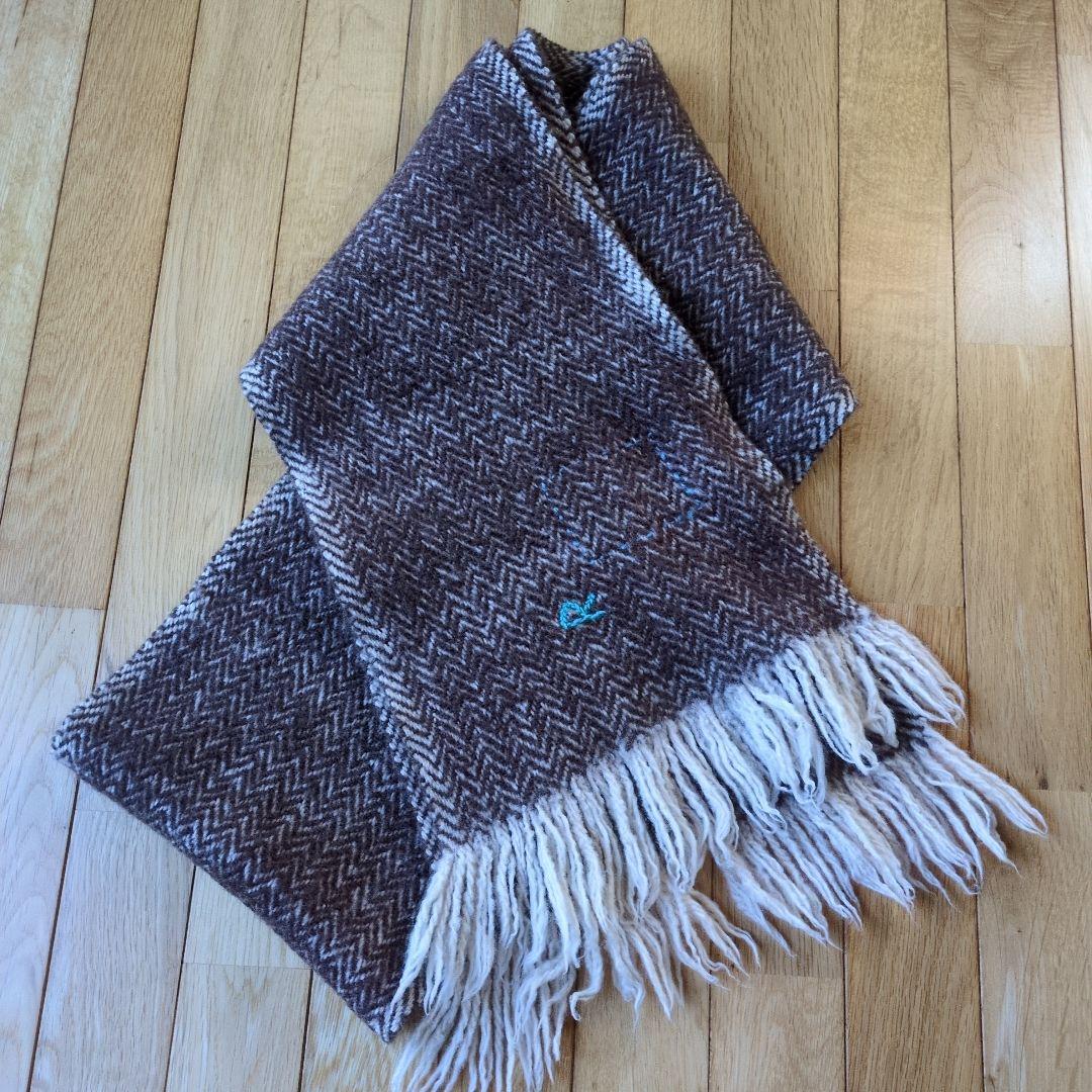 45R インドメリノウールのマフラー　ブラウン