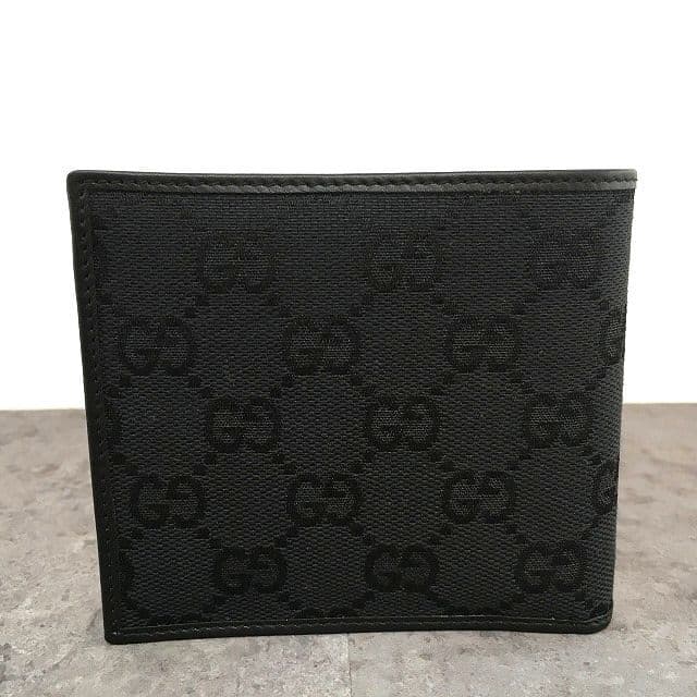 送料込み！ 未使用品 GUCCI 二つ折り財布 ブラック 箱付き 484