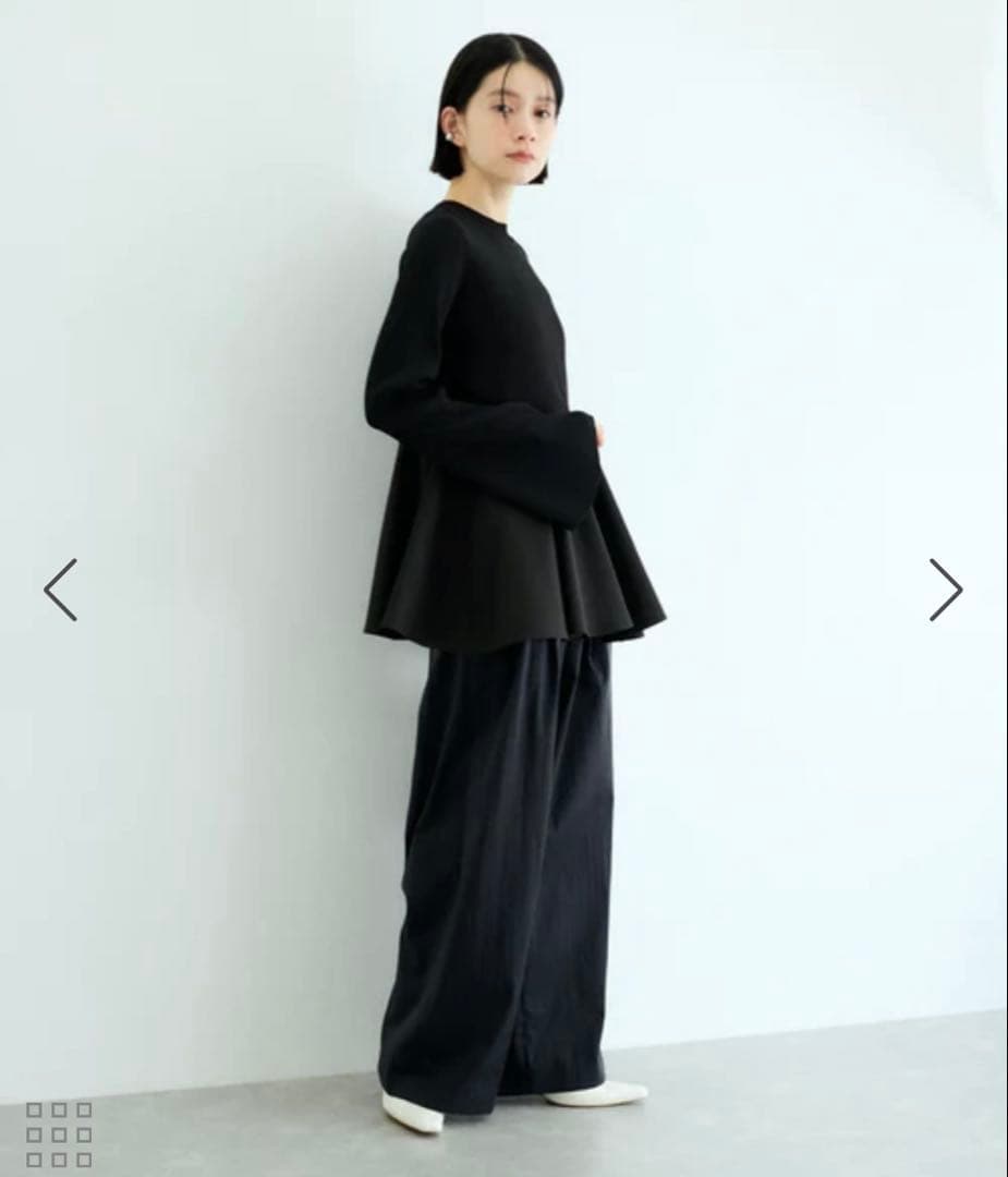 ADAM ET ROPÉ FEMME ペプラムコンビニットプルオーバー ブラック