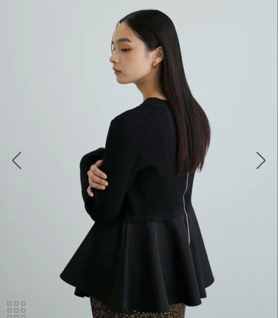 ADAM ET ROPÉ FEMME ペプラムコンビニットプルオーバー ブラック