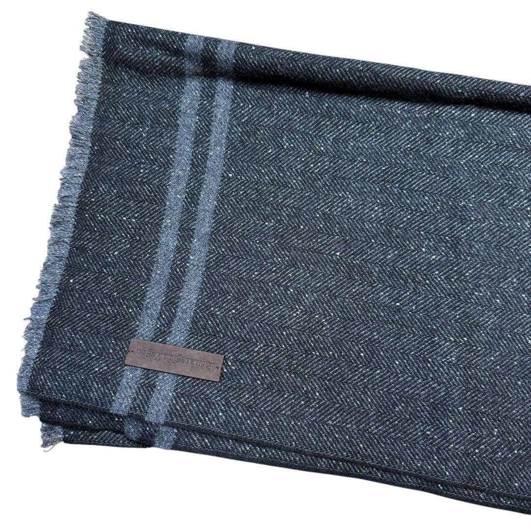 ermenegildo zegna★ 未使用 マフラー グレー 羊毛 シルク