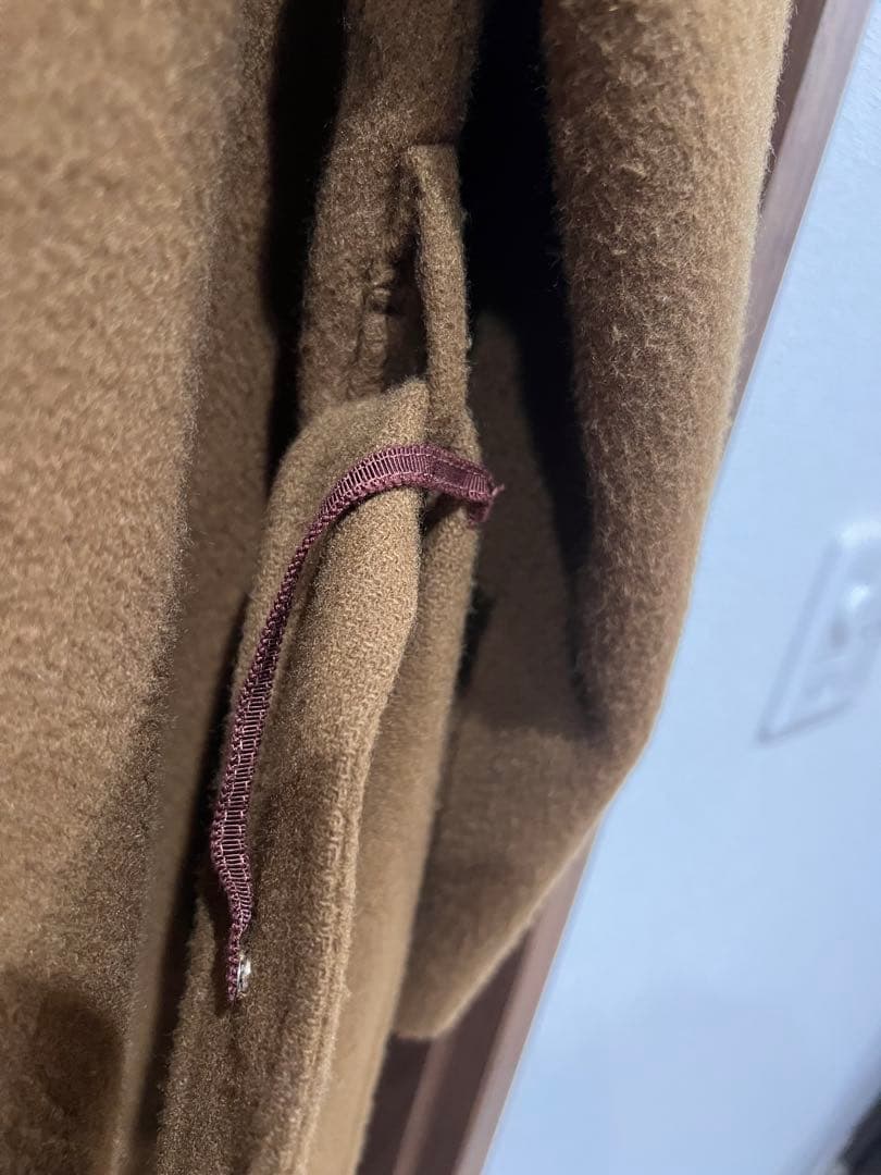 N.O.R.C ブラウン ウールリバーショールカラーガウンコート