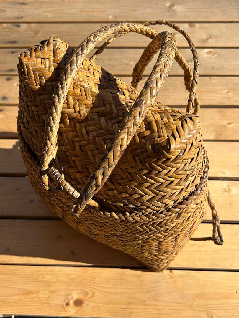 竹のリュック　天然素材 バックパック 中型