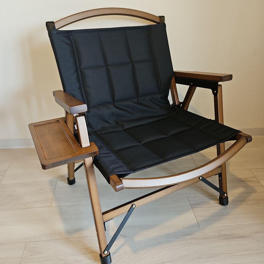 美品 2脚セット クイックキャンプ ウッドローチェア