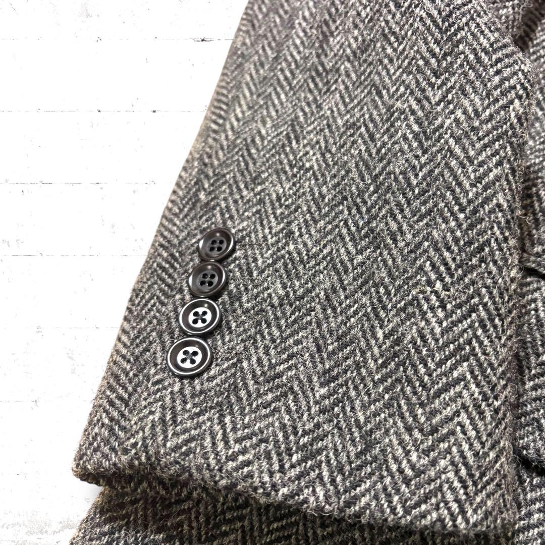 美品　XLサイズ　ハリスツイード　クリケット　ウール　ロング　チェスター　コート