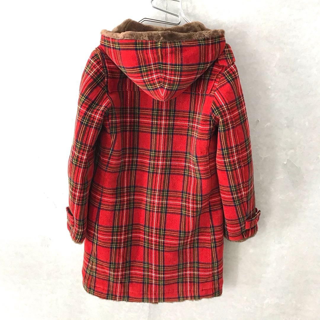 PINK HOUSE タータンチェック ボア ダッフルコート 赤 希少 フリー