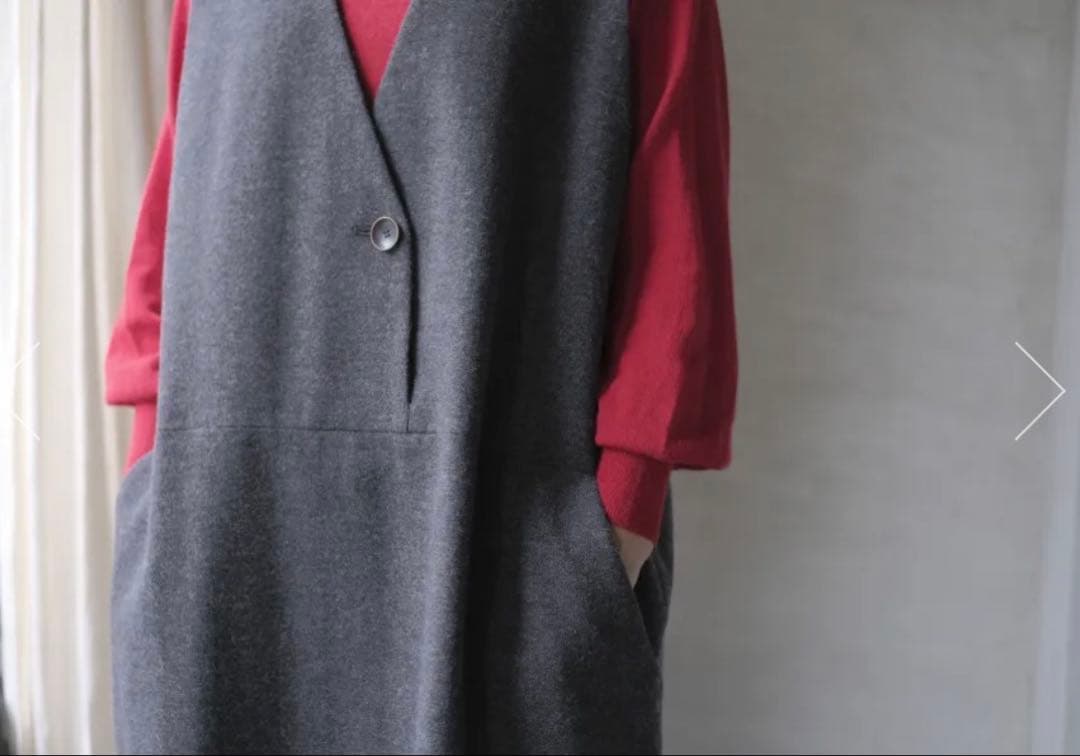 【美品】atelier naruseアトリエナルセ人気のジャンパースカートグレイ