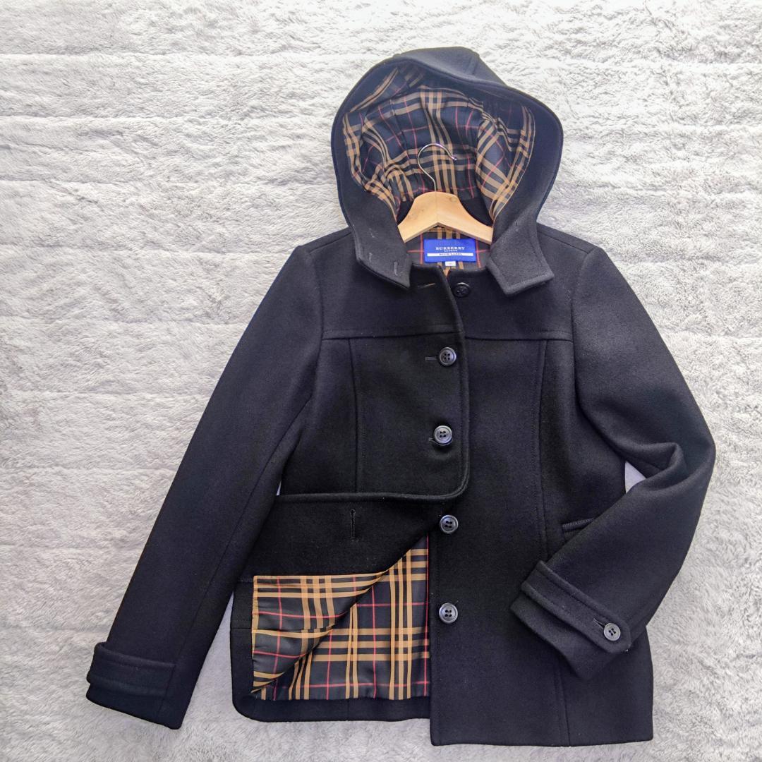 BURBERRY ダッフルコート 40サイズ　L相当　ノバチェック　黒ブラック