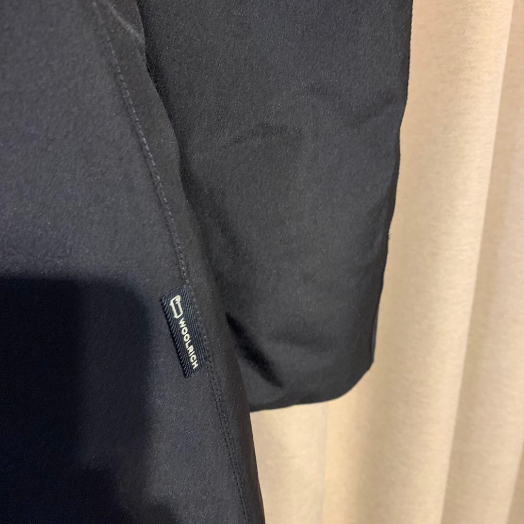 超美品WOOLRICH フード付きロング丈ダウンジャケット ブラック Sフェザー