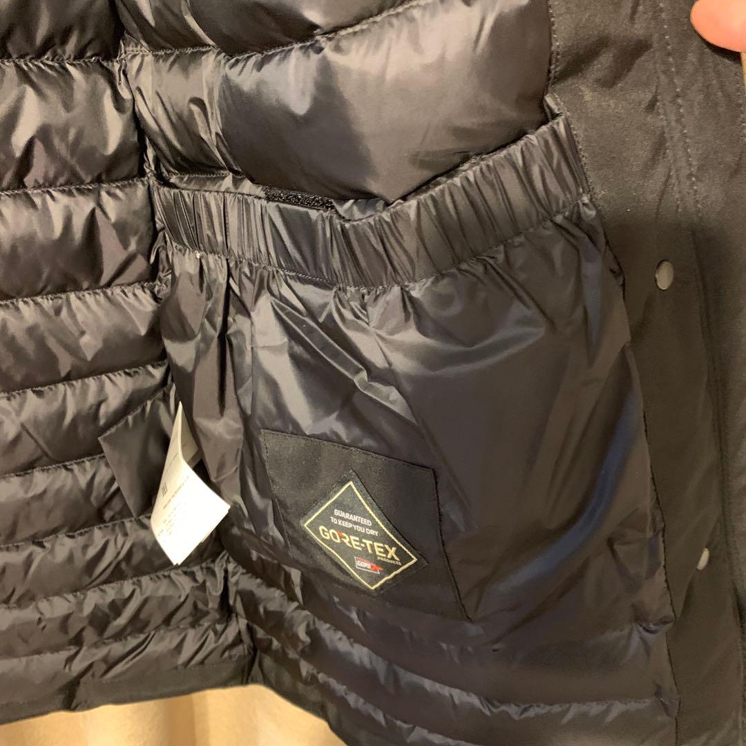 超美品WOOLRICH フード付きロング丈ダウンジャケット ブラック Sフェザー