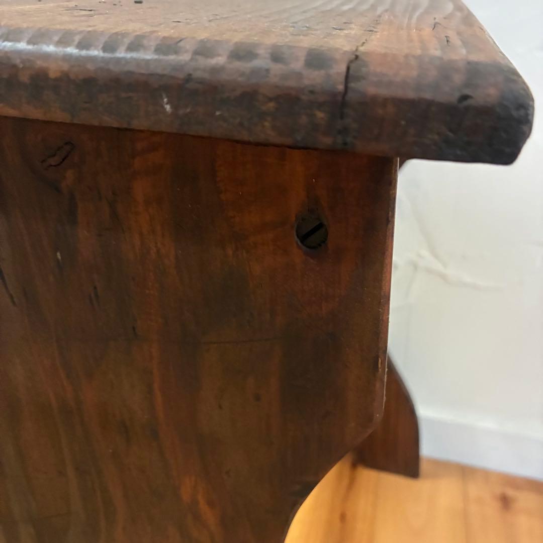 昭和レトロ　ヴィンテージ　木製スツール　花台　踏み台　古道具