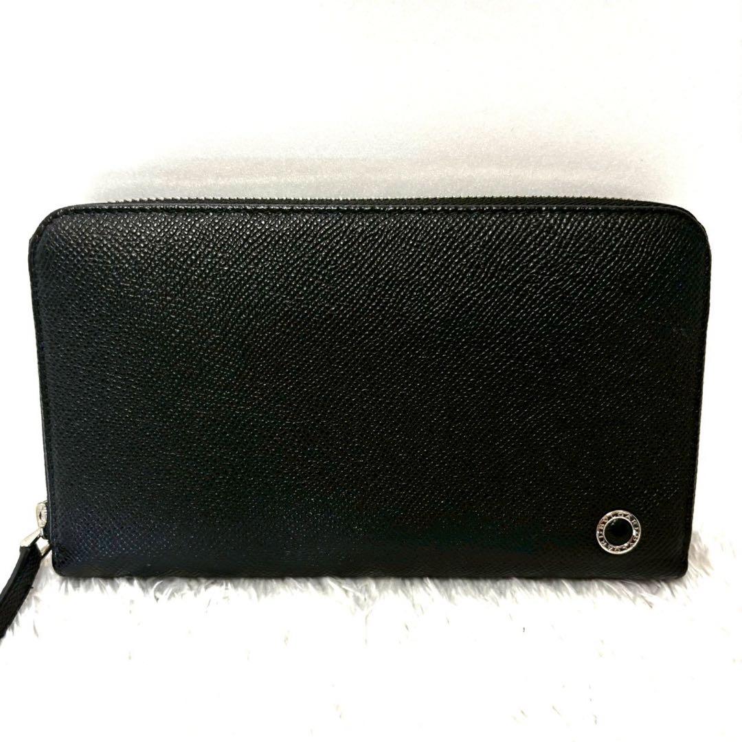 極美品　未使用に近い　ブルガリ　長財布　ビーゼロワン　リング　レザー　ブラック