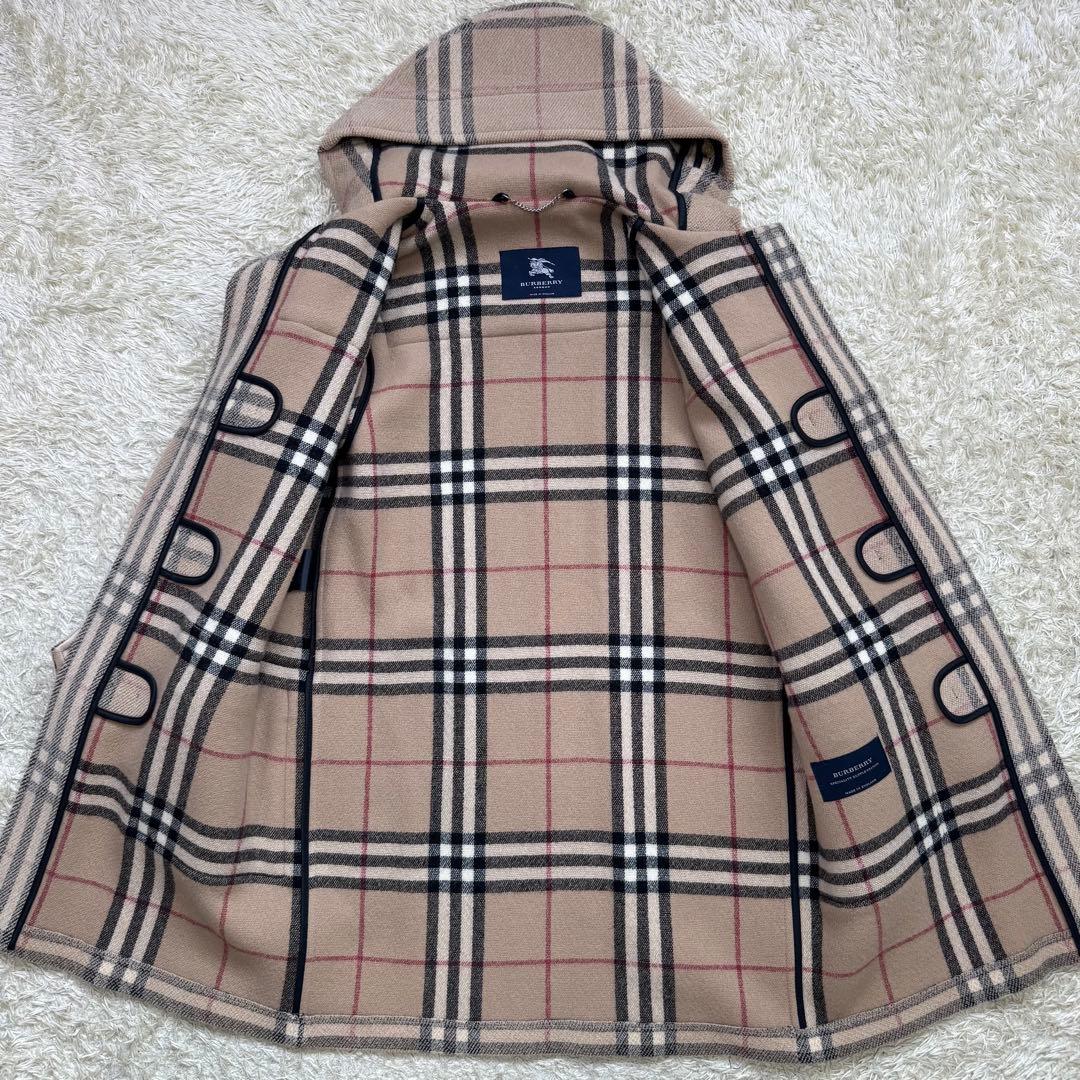 美品　バーバリーロンドン　レディース　ダッフルコート　フード　ノバチェック　L