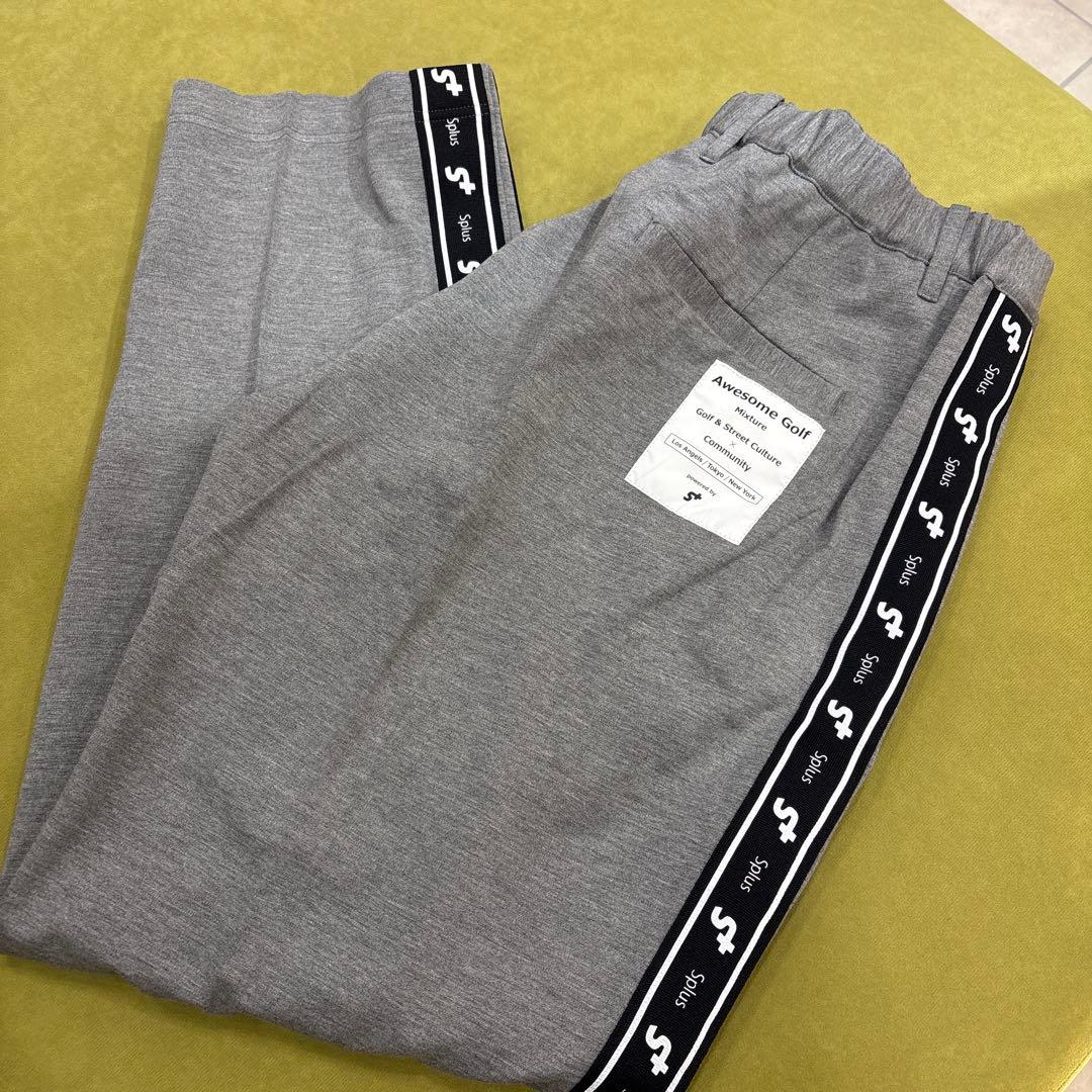 Splus グレー サイドストライプ パンツ