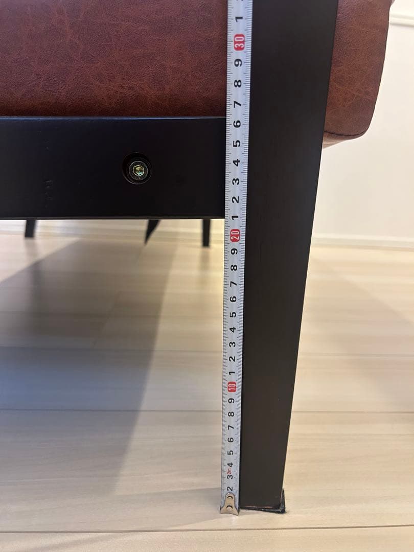 【送料込み】2人掛け ソファー 合皮 レザー調 ブラウン