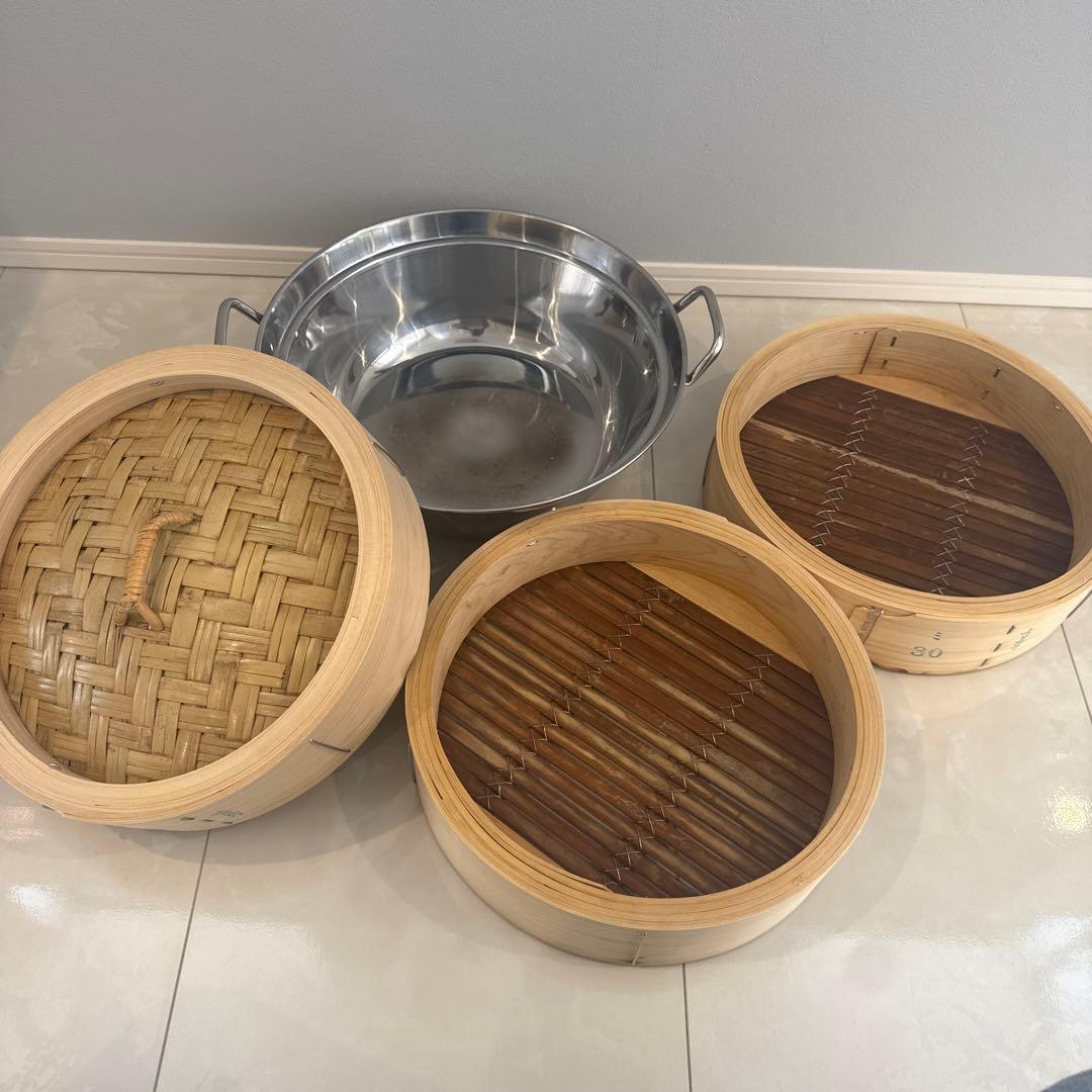 中華蒸籠　檜　鍋セット　30センチ