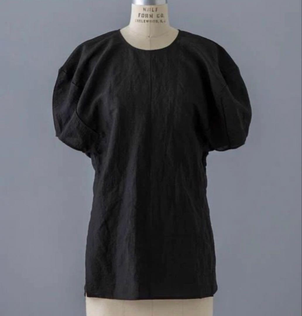 BLAMINK ブラミンク　リネンボリュームスリーブブラウス　ブラック　38