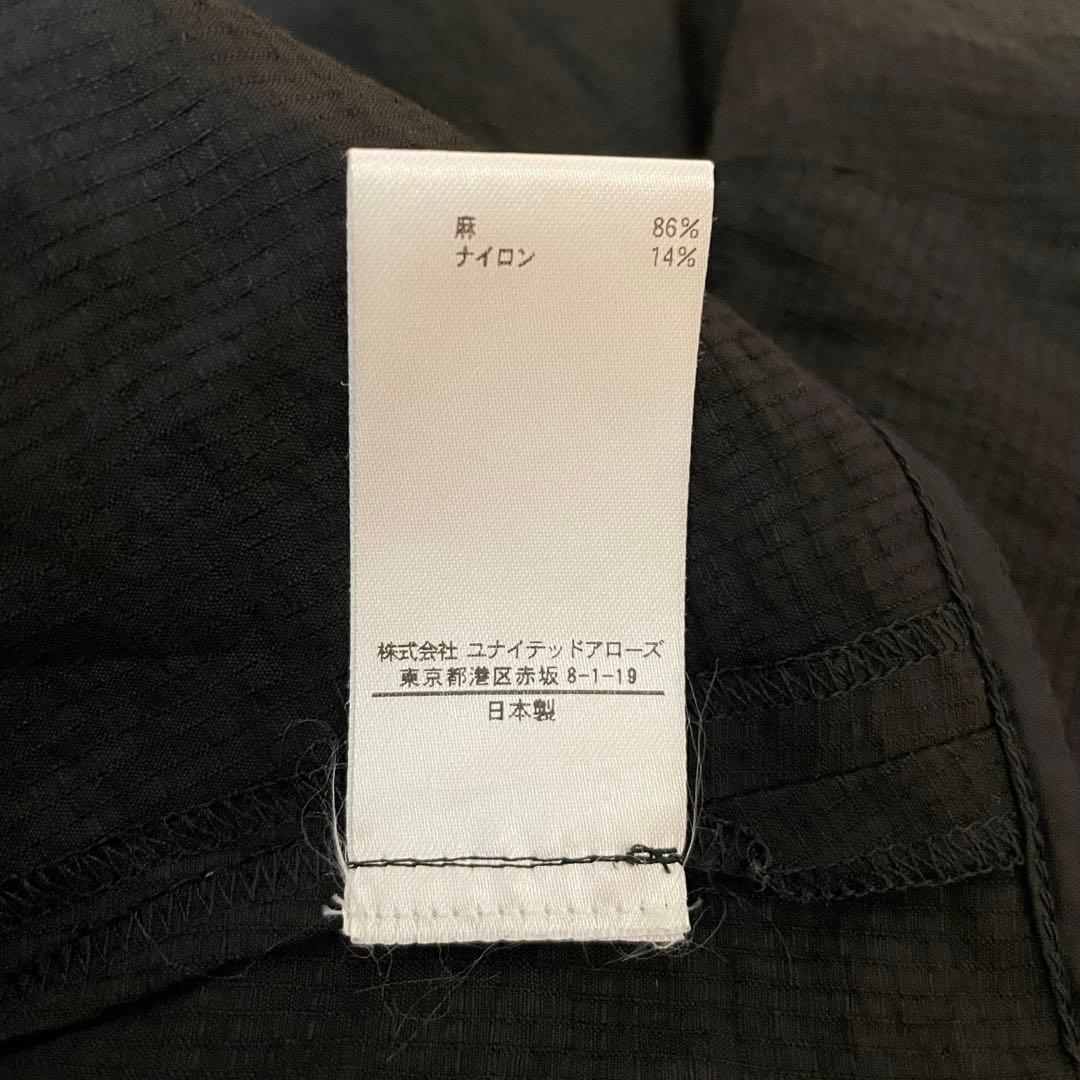 BLAMINK ブラミンク　リネンボリュームスリーブブラウス　ブラック　38