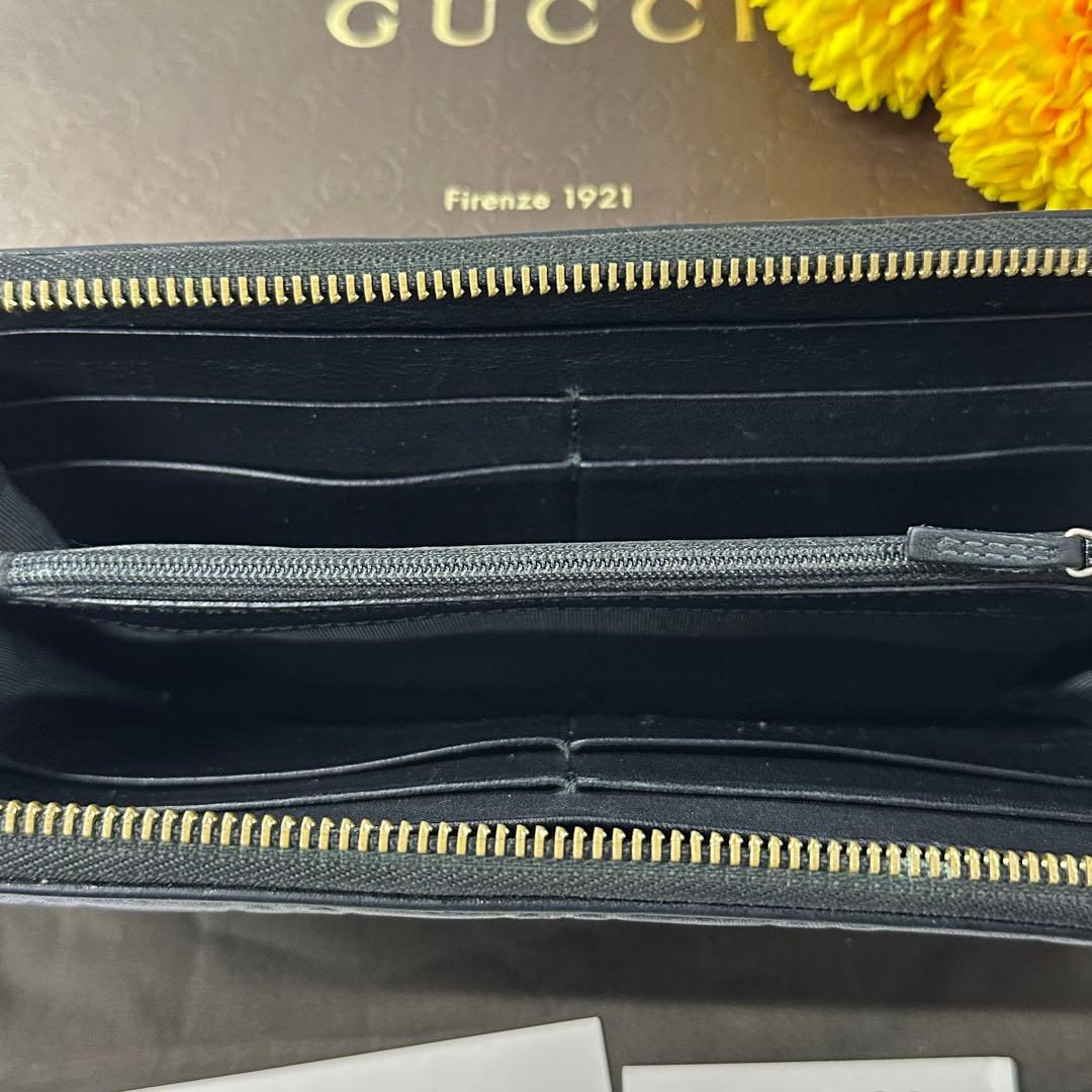 超良品‼️ グッチ　GUCCI 財布　長財布　シマレザー　L字ファスナー