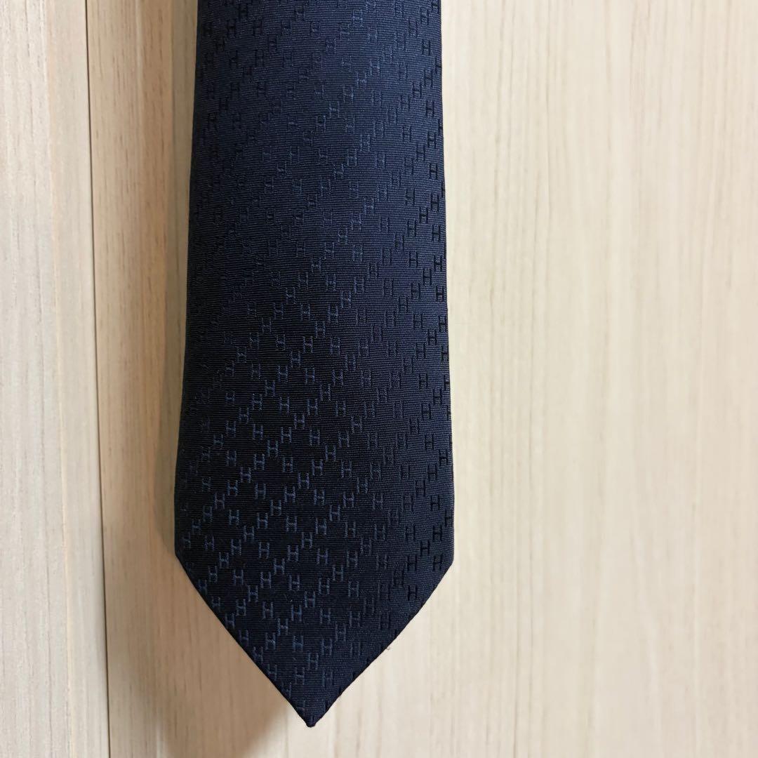 【極美品 】 HERMES ネクタイ 《ジャガード ファソネ H柄》【エルメス】