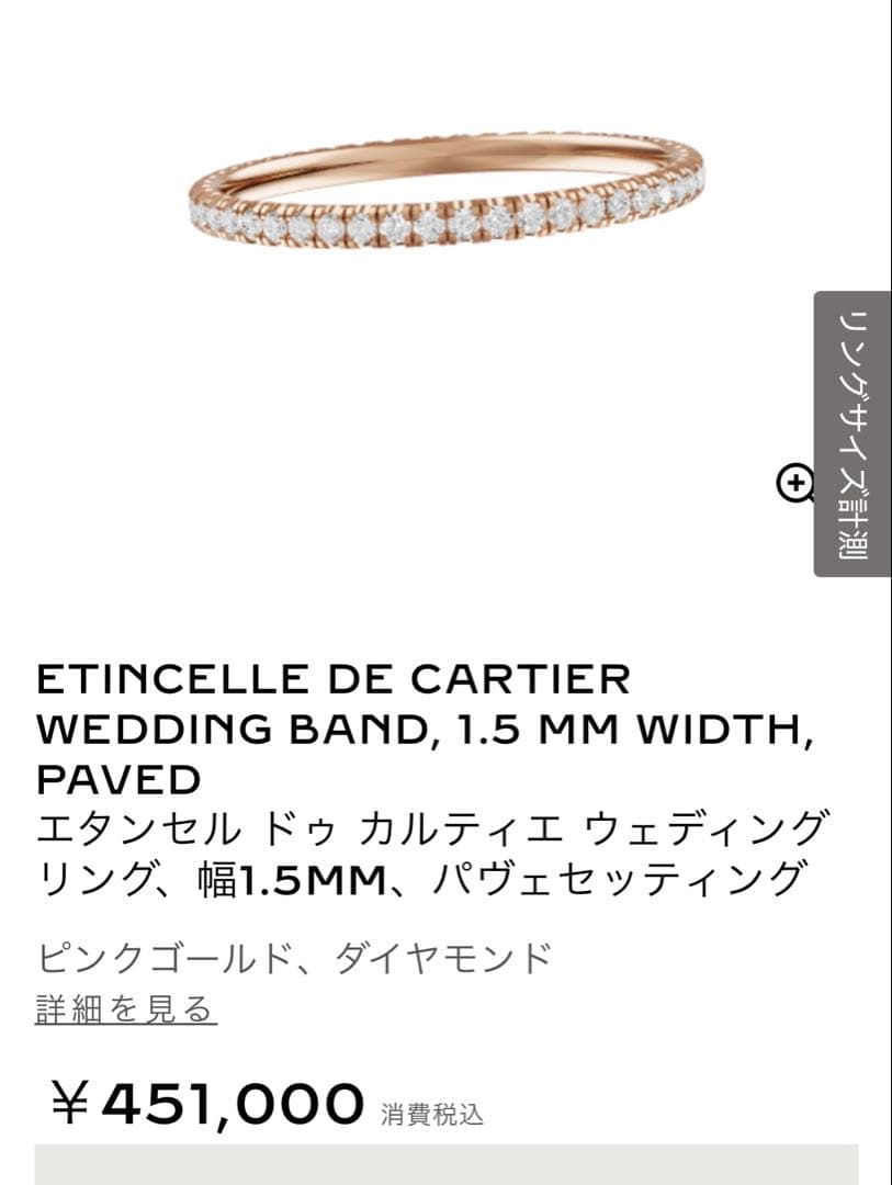 カルティエ　エタンセル　ドゥ　リング