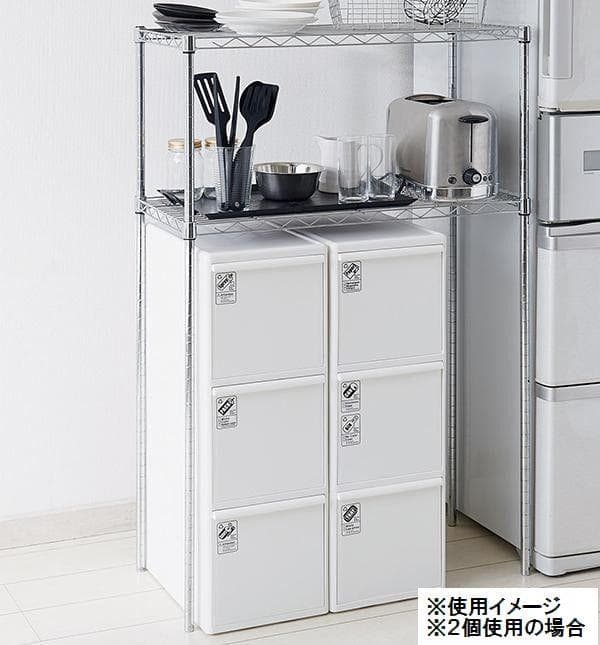 日本製 吉川国工業所　分別引出しステーション　ワイド3段　ブラウン  ホワイト