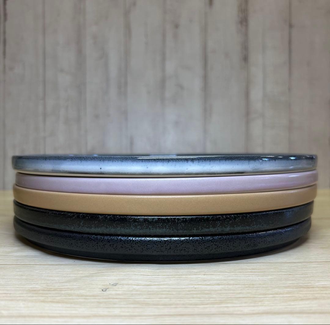 釉変わり23cm浅口切立皿(5枚)