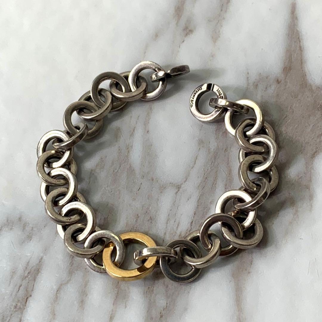 2001年製 ティファニー サークルリンクブレスレット k18 シルバー925