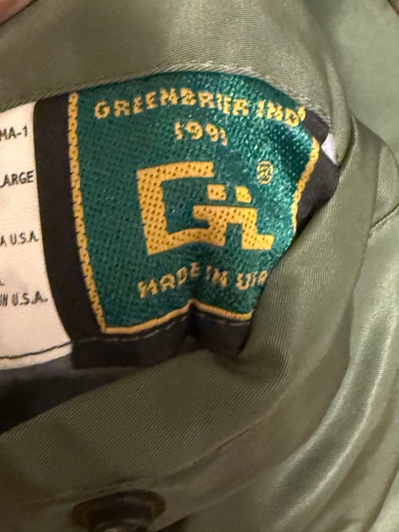 U.S MILITARY GREENBRIER MA-1 サイズXL