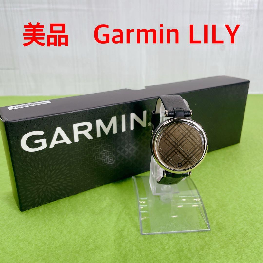 時計 GARMIN Lily Classic Black Leather Gold