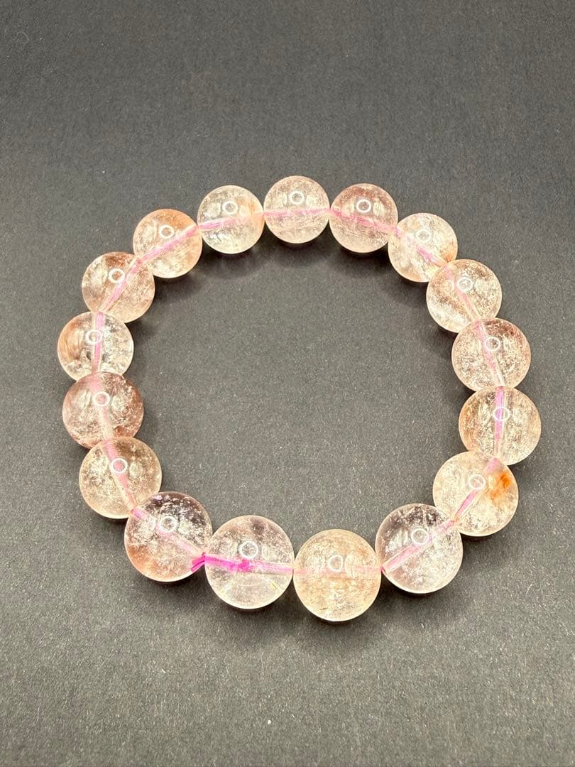 天然石 ピンクサゲニティッククォーツ ブレスレット （内周・16-17cm）②
