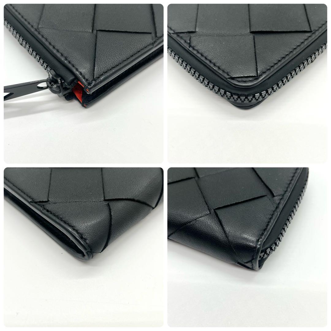 BOTTEGA VENETA ネック ウォレット L字ジップ 黒