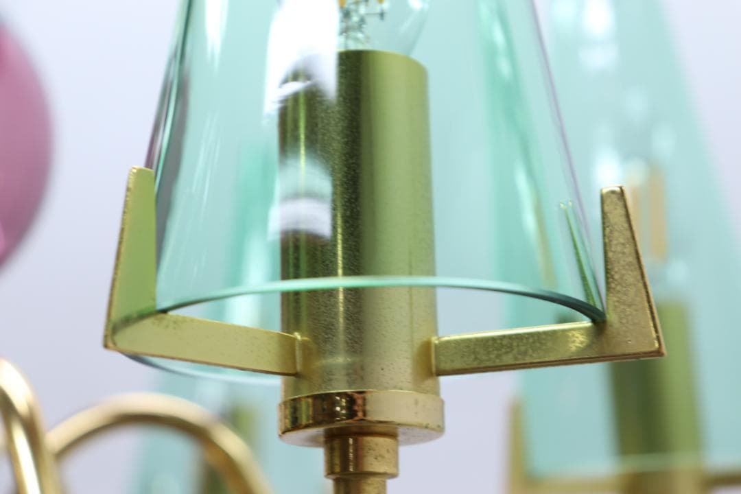 イタリア ヴィンテージ ムラーノガラス 6灯 シャンデリア ペンダントライト