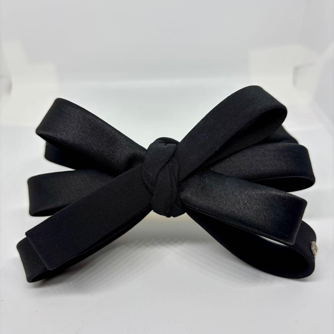 【良品】アレクサンドルドゥパリ バレッタ 重ねリボン 黒 ブラック