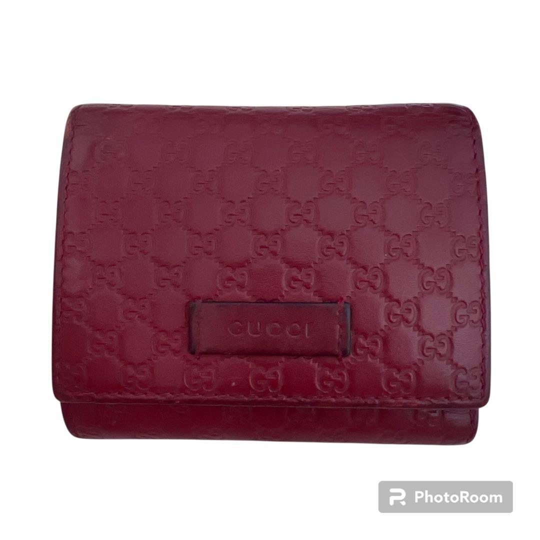 GUCCI 3つ折り財布 レッド