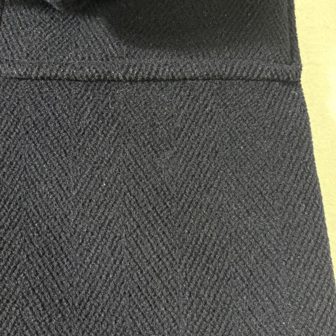 OLD ENGLAND ダッフルコート　ヘリンボーン ライナー付 牛革 ネイビー