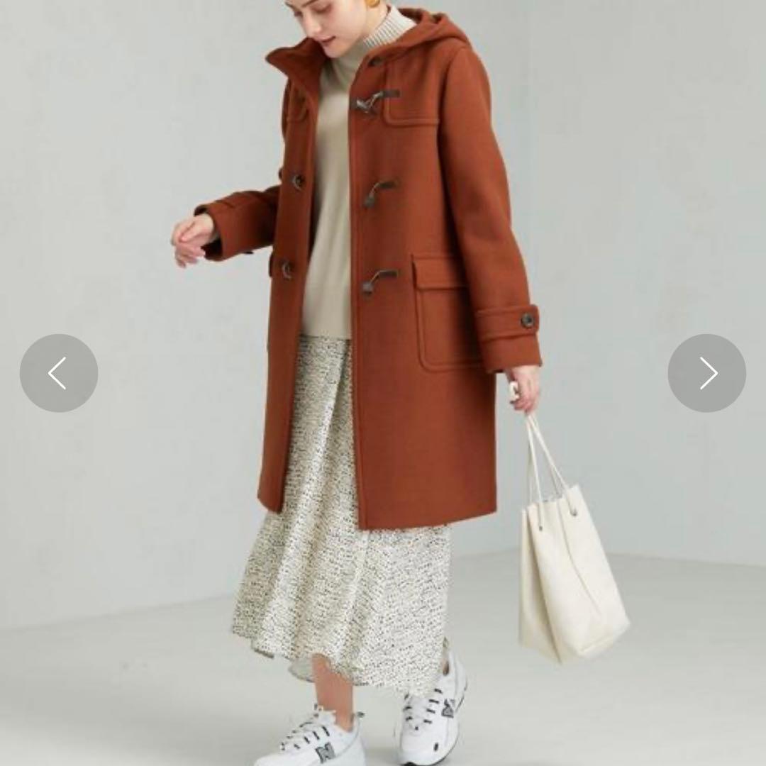 美品 グリーンレーベルリラクシング ダッフルコート 紺 ウール 大きいサイズ