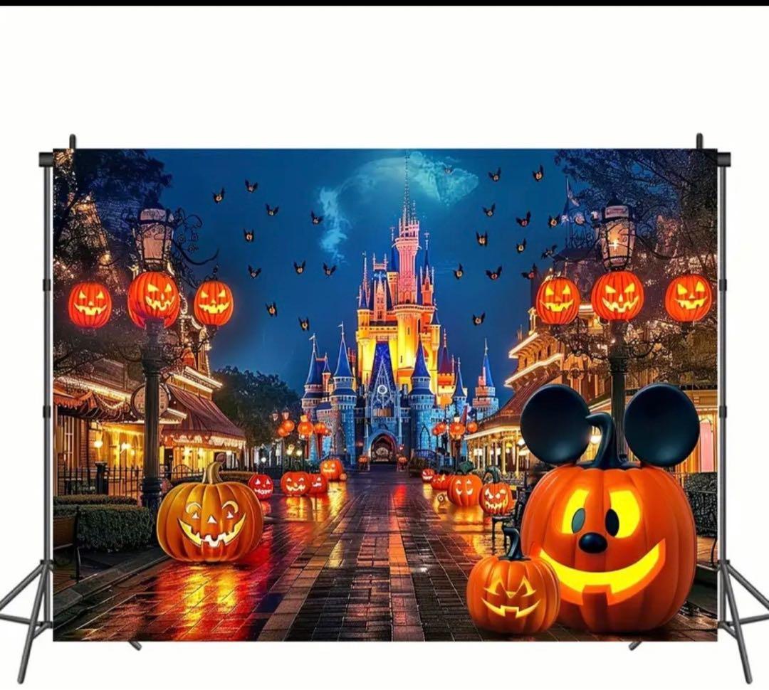 Halloween ハロウィン　タペストリー　　背景　　撮影　大きいかぼちゃ　秋