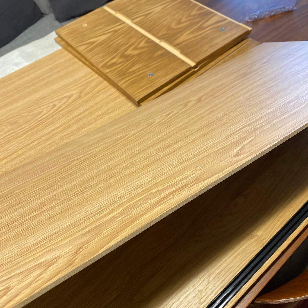 無印良品 オーク材　ステンレスユニットシェルフ用・ボックス・ガラス引き戸