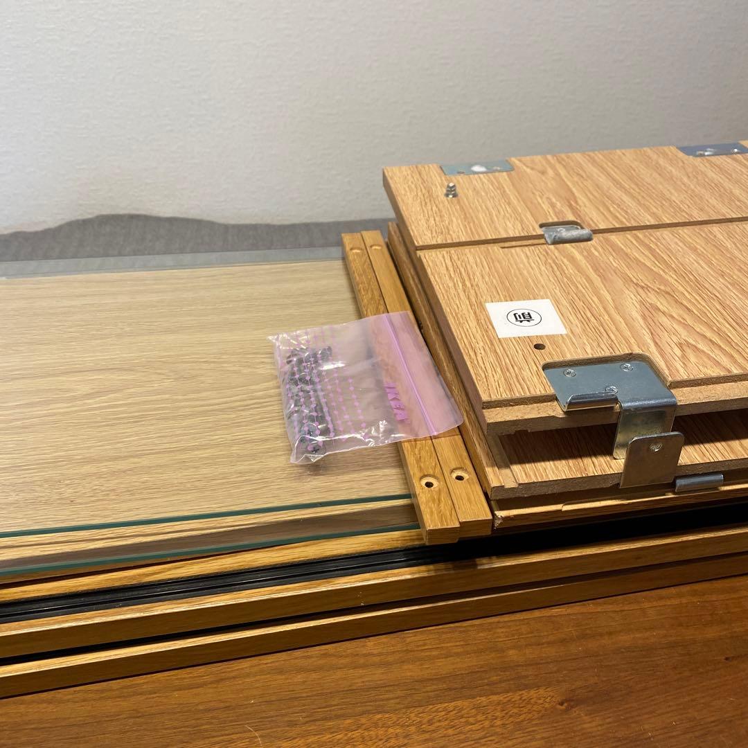 無印良品 オーク材　ステンレスユニットシェルフ用・ボックス・ガラス引き戸