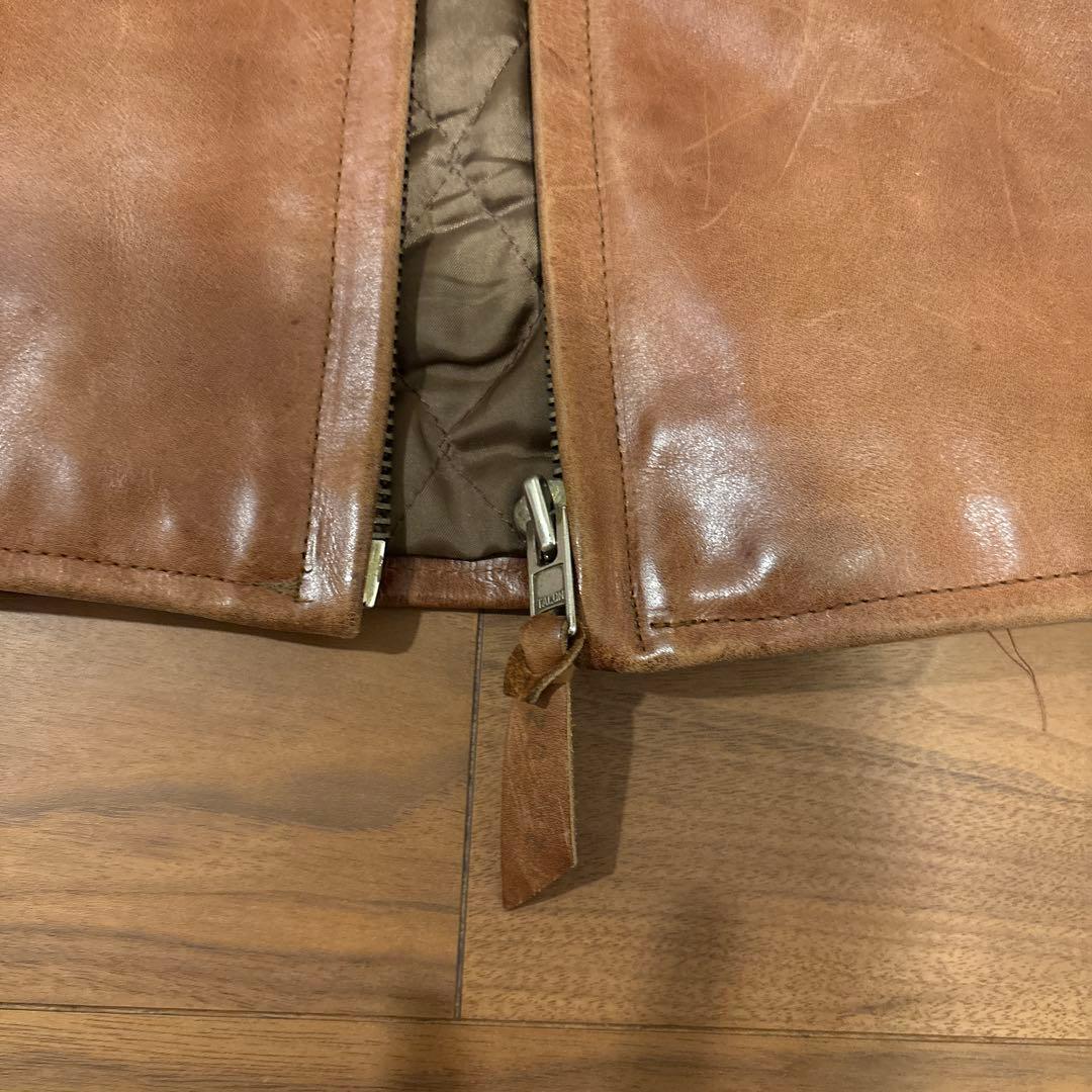 Indian Motorcycleブラウンレザー シングルライダースジャケット