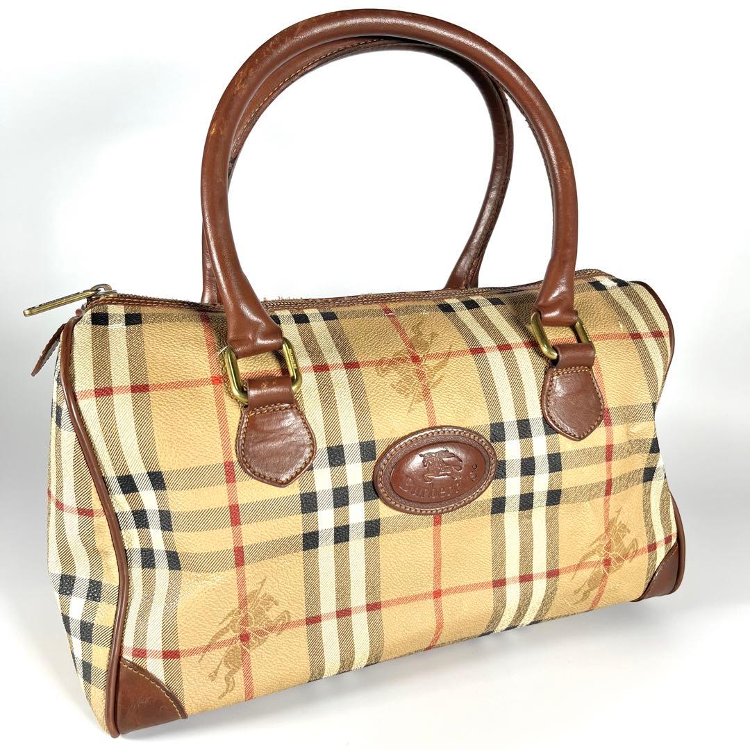 BURBERRY バーバリー　ノバチェック柄　ボストンバッグ　ホースロゴ