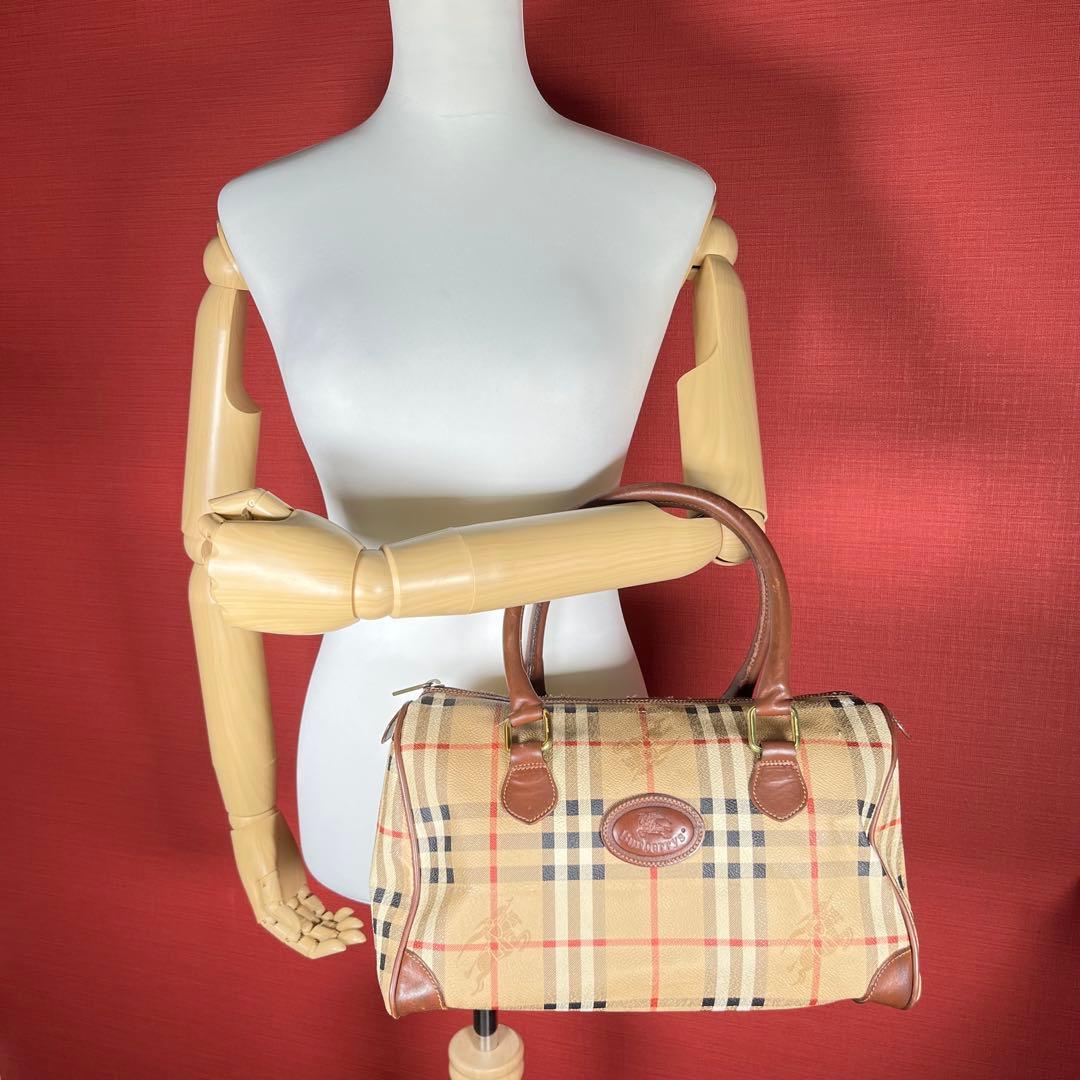 BURBERRY バーバリー　ノバチェック柄　ボストンバッグ　ホースロゴ