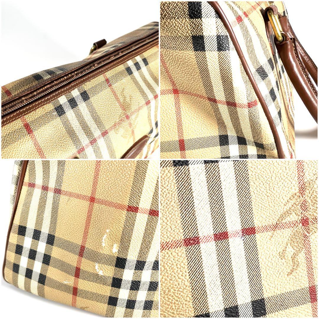 BURBERRY バーバリー　ノバチェック柄　ボストンバッグ　ホースロゴ