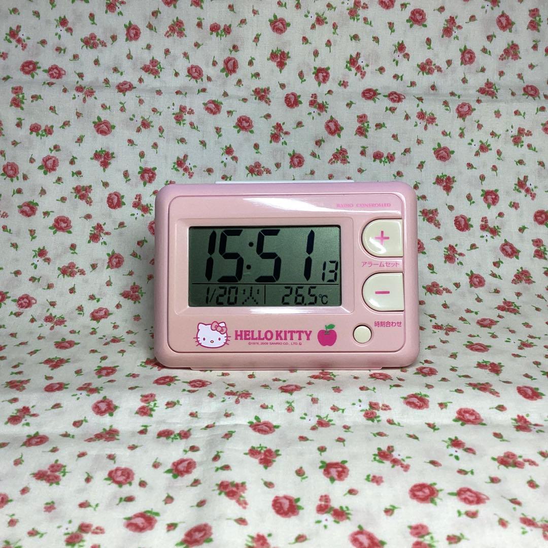 【良品】ハローキティ　デジタル目覚まし時計　希少　生産終了品　リズム時計