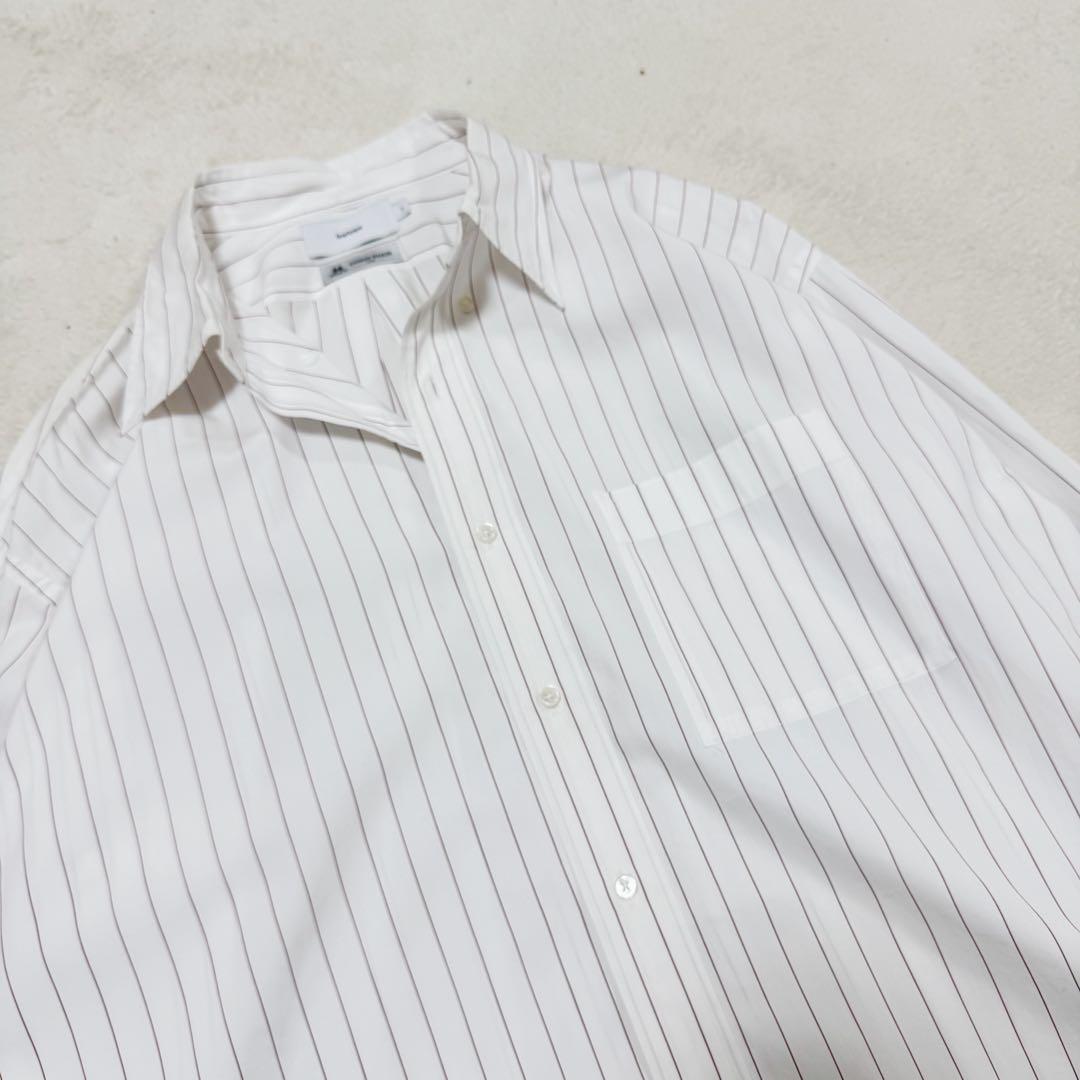 美品 グラフペーパー トーマスメイソン ストライプ ブロード ボックスシャツ 2