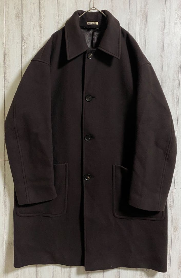 ジャケット・アウター Auralee LIGHT MELTON SOUTIEN COLLAR COAT
