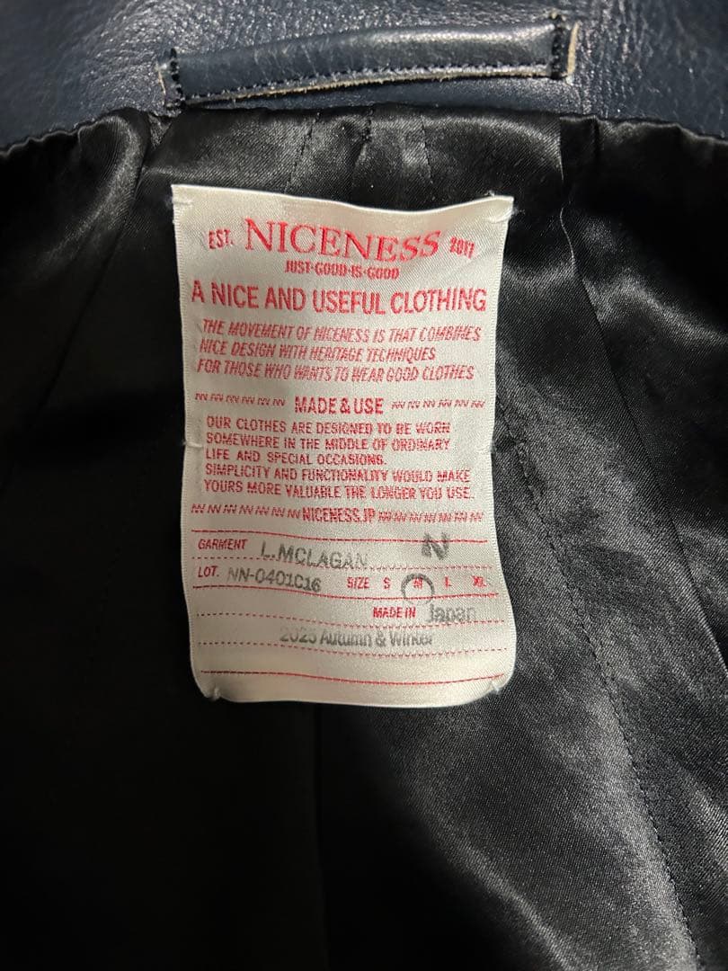 NICENESS L.MCLAGAN サイズM 25AW タグ付き
