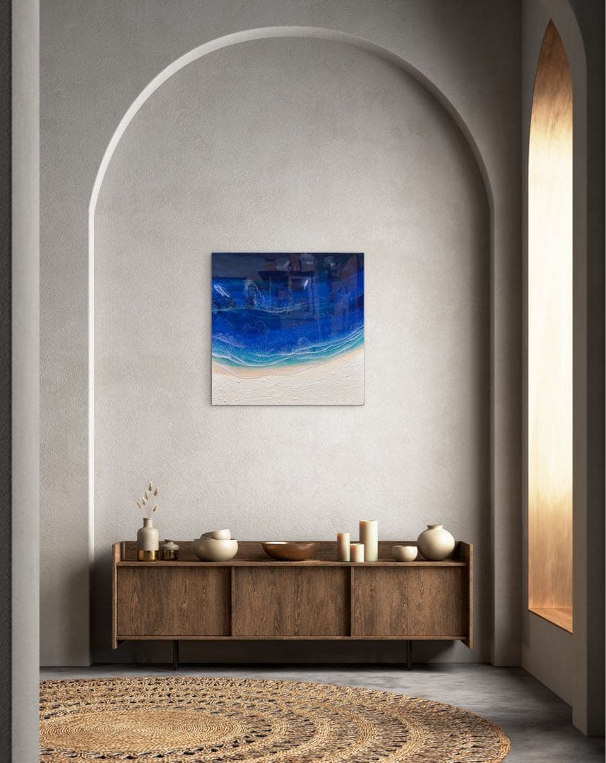 BIG 正方形オーシャンパネル No.247 海アート　レジンアート